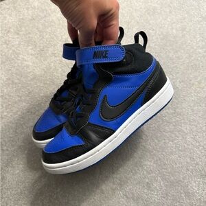 Nike Blue and Black High-Top Court Shoes